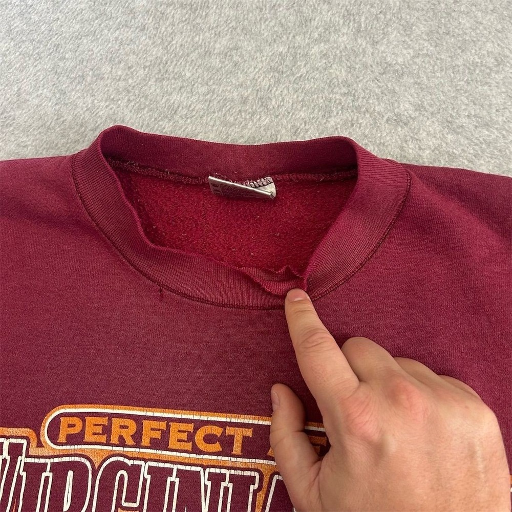 Vintage Virginia Tech‎ Sweater Mens XL Maroon Hokies 1999 Perfect Season 90s - Picture 9 of 11